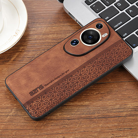 Funda Silicona Goma de Cuero Carcasa YZ2 para Huawei P60 Art Marron