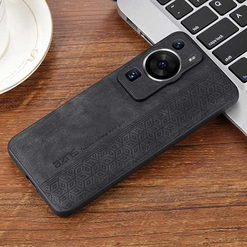 Funda Silicona Goma de Cuero Carcasa YZ2 para Huawei P60 Pro Negro