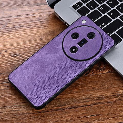 Funda Silicona Goma de Cuero Carcasa YZ2 para Oppo Find X7 5G Purpura Claro