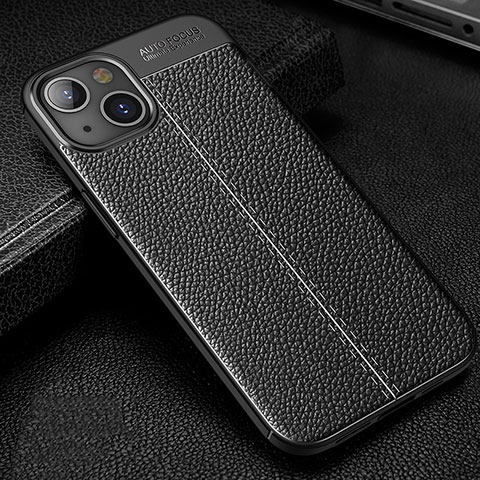 Funda Silicona Goma de Cuero Carcasa Z01 para Apple iPhone 14 Negro