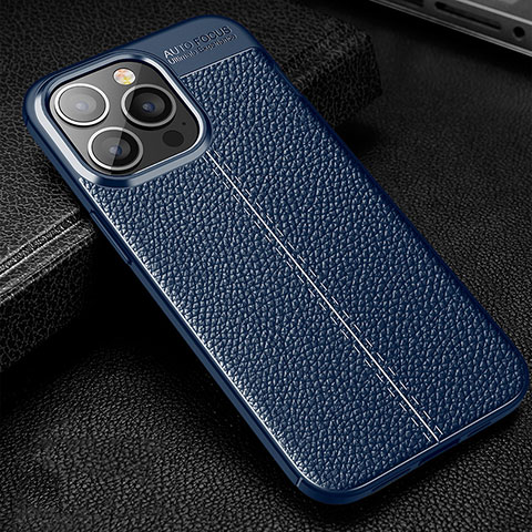 Funda Silicona Goma de Cuero Carcasa Z01 para Apple iPhone 16 Pro Azul