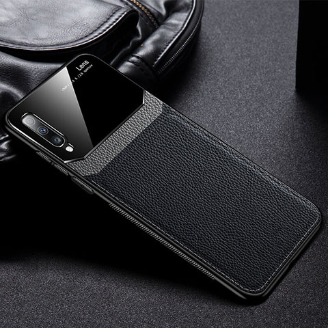 Funda Silicona Goma de Cuero Carcasa Z01 para Samsung Galaxy A70 Negro