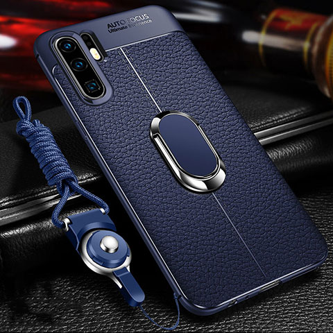 Funda Silicona Goma de Cuero Carcasa Z02 para Huawei P30 Pro Azul