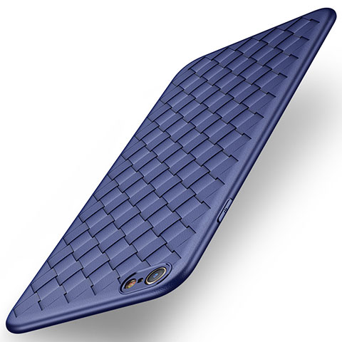 Funda Silicona Goma de Cuero para Apple iPhone 6S Azul