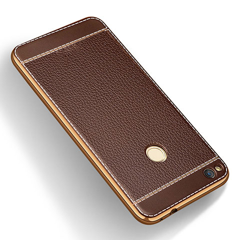 Funda Silicona Goma de Cuero para Huawei Nova Lite Marron