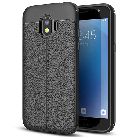 Funda Silicona Goma de Cuero para Samsung Galaxy J2 Pro (2018) J250F Negro