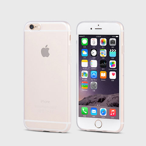 Funda Silicona Goma Mate para Apple iPhone 6 Blanco