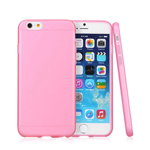 Funda Silicona Goma Mate para Apple iPhone 6 Rosa