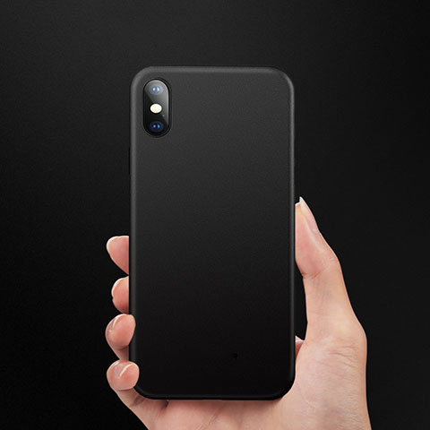 Funda Silicona Goma Mate para Apple iPhone X Negro