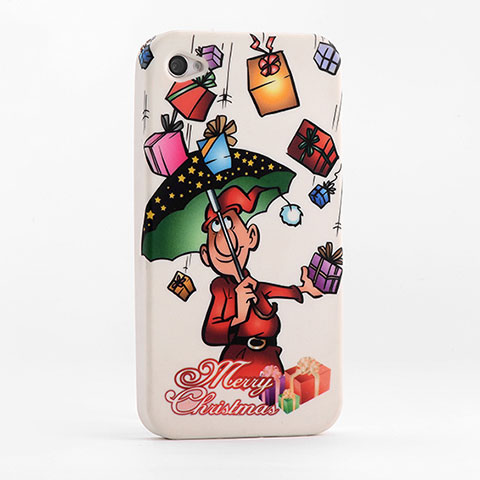 Funda Silicona Goma Navidad para Apple iPhone 4S Vistoso