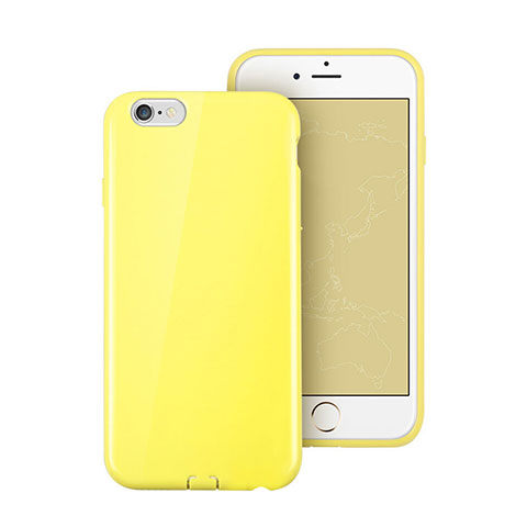 Funda Silicona Goma para Apple iPhone 6 Amarillo