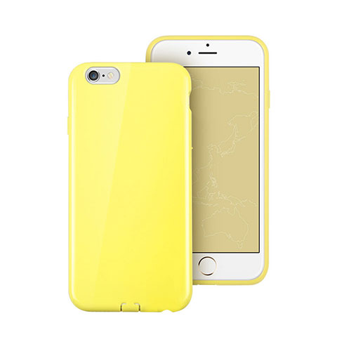 Funda Silicona Goma para Apple iPhone 6S Amarillo