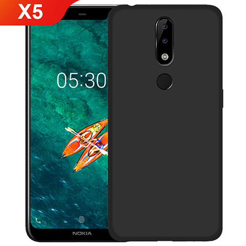 Funda Silicona Goma para Nokia X5 Negro