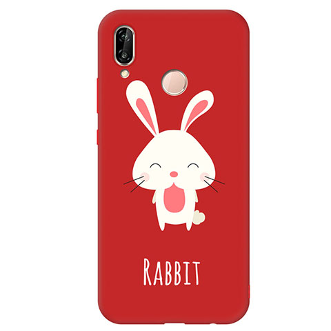 Funda Silicona Goma Patron de Moda Carcasa para Huawei Nova 3e Rojo