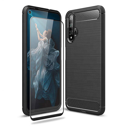 Funda Silicona Goma Twill B02 para Huawei Honor 20 Negro