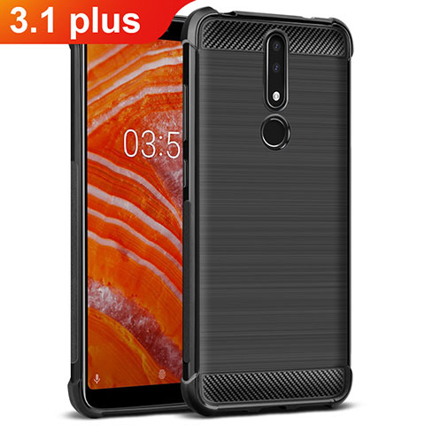 Funda Silicona Goma Twill para Nokia 3.1 Plus Negro