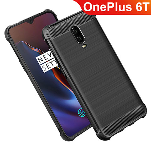 Funda Silicona Goma Twill para OnePlus 6T Negro