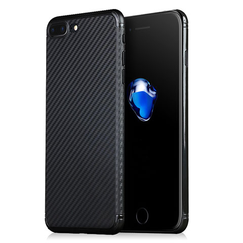 Funda Silicona Goma Twill W02 para Apple iPhone 7 Plus Negro