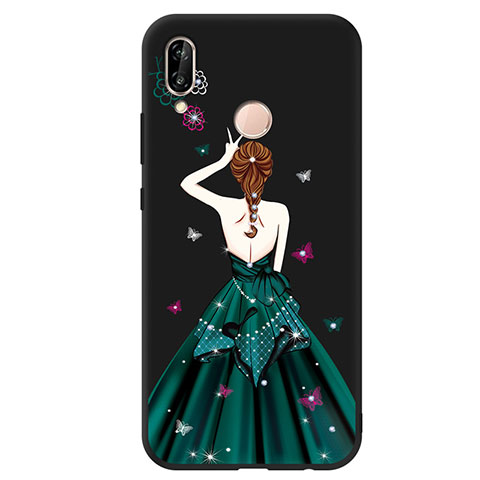 Funda Silicona Goma Vestido de Novia Carcasa para Huawei Nova 3e Verde