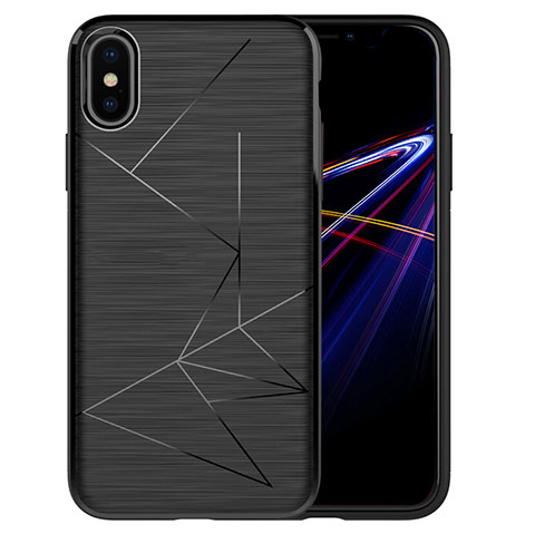 Funda Silicona Line R01 para Apple iPhone Xs Negro