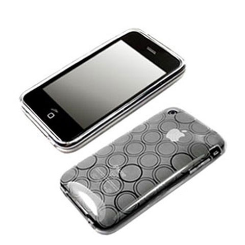 Funda Silicona Transparente Circulo para Apple iPhone 3G 3GS Blanco