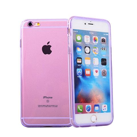 Funda Silicona Transparente Cubre Entero para Apple iPhone 6S Morado