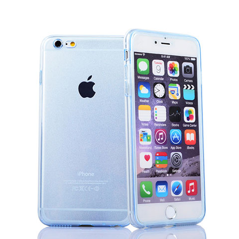 Funda Silicona Transparente Cubre Entero para Apple iPhone 6S Plus Azul