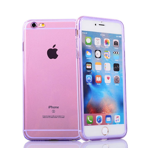 Funda Silicona Transparente Cubre Entero para Apple iPhone 6S Plus Morado