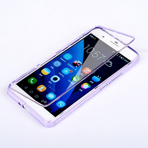 Funda Silicona Transparente Cubre Entero para Huawei Honor 6 Plus Morado