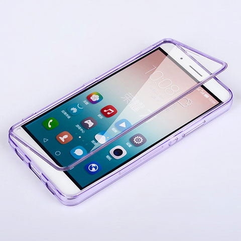 Funda Silicona Transparente Cubre Entero para Huawei Honor 7i shot X Morado