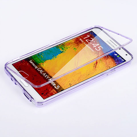 Funda Silicona Transparente Cubre Entero para Samsung Galaxy Note 3 N9000 Morado