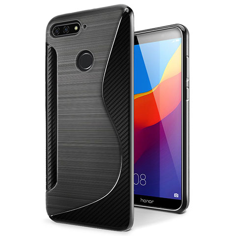 Funda Silicona Transparente S-Line Carcasa para Huawei Y6 (2018) Negro