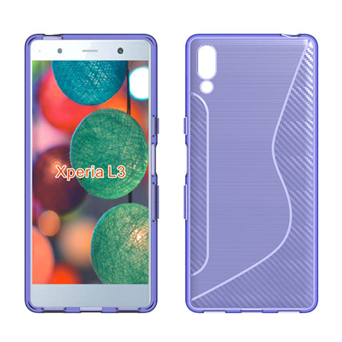 Funda Silicona Transparente S-Line Carcasa para Sony Xperia L3 Morado