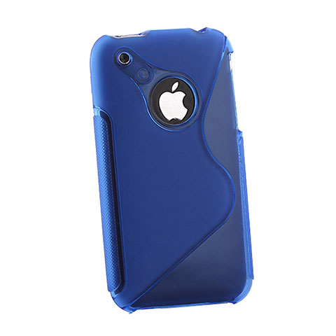 Funda Silicona Transparente S-Line para Apple iPhone 3G 3GS Azul