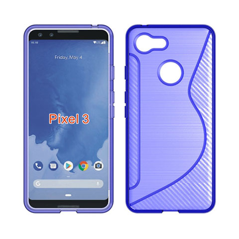 Funda Silicona Transparente S-Line para Google Pixel 3 Morado