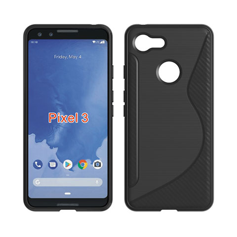 Funda Silicona Transparente S-Line para Google Pixel 3 Negro