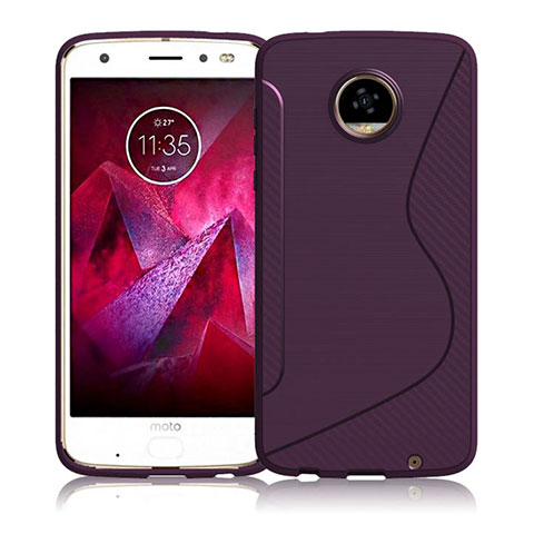 Funda Silicona Transparente S-Line para Motorola Moto Z Play Morado