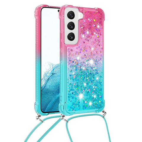 Funda Silicona Ultrafina Carcasa Gradiente Y01B para Samsung Galaxy S22 5G Cian