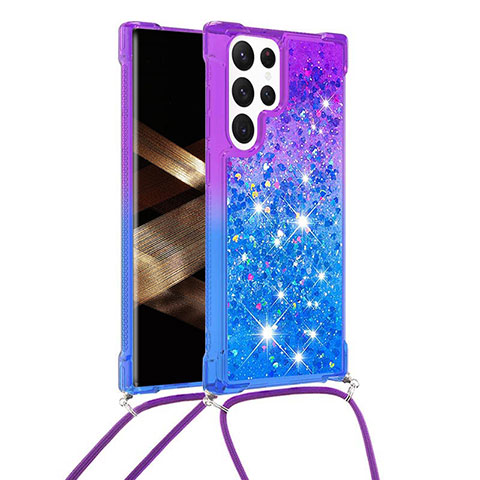 Funda Silicona Ultrafina Carcasa Gradiente Y01B para Samsung Galaxy S24 Ultra 5G Azul