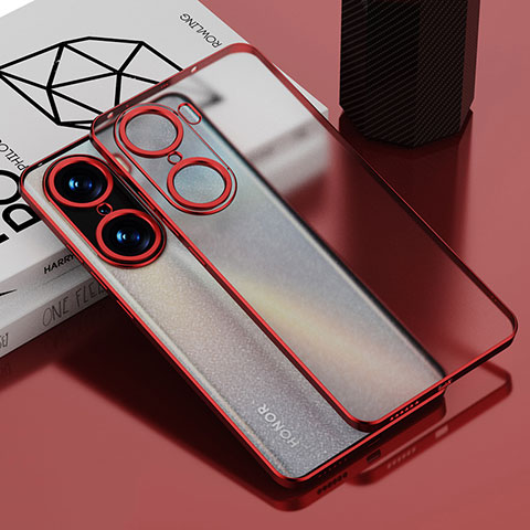 Funda Silicona Ultrafina Carcasa Transparente AN1 para Huawei Honor 60 Pro 5G Rojo