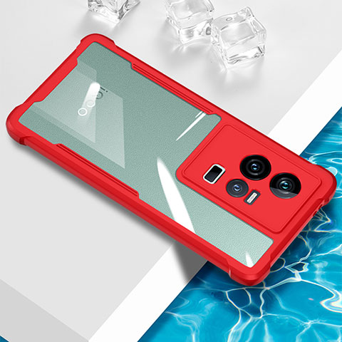 Funda Silicona Ultrafina Carcasa Transparente BH1 para Vivo iQOO 11 5G Rojo