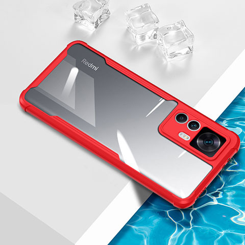 Funda Silicona Ultrafina Carcasa Transparente BH1 para Xiaomi Mi 12T 5G Rojo