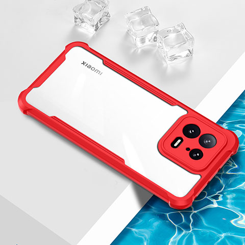 Funda Silicona Ultrafina Carcasa Transparente BH1 para Xiaomi Mi 13 5G Rojo