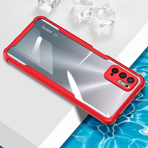 Funda Silicona Ultrafina Carcasa Transparente BH1 para Xiaomi POCO M3 Pro 5G Rojo