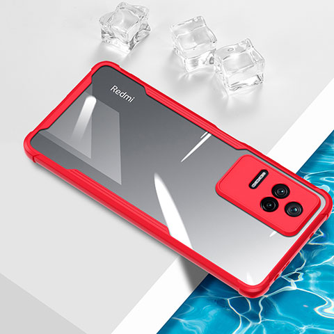 Funda Silicona Ultrafina Carcasa Transparente BH1 para Xiaomi Redmi K50 5G Rojo