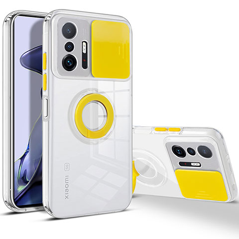 Funda Silicona Ultrafina Carcasa Transparente con Soporte para Xiaomi Mi 11T 5G Amarillo