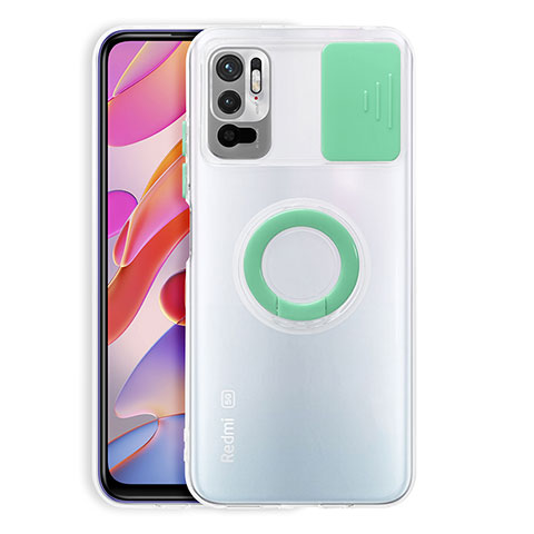 Funda Silicona Ultrafina Carcasa Transparente con Soporte para Xiaomi Redmi Note 11 SE 5G Menta Verde