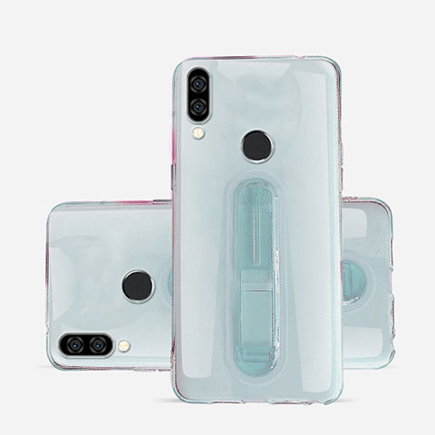 Funda Silicona Ultrafina Carcasa Transparente con Soporte S01 para Huawei P20 Lite Rosa