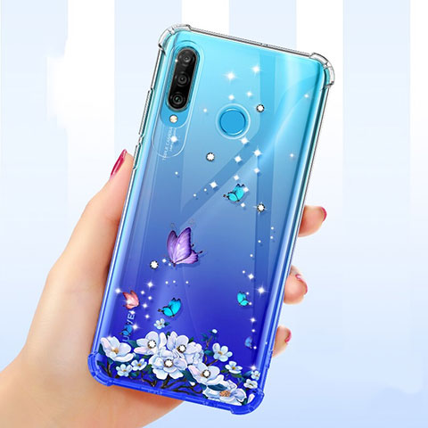 Funda Silicona Ultrafina Carcasa Transparente Flores para Huawei P30 Lite XL Multicolor