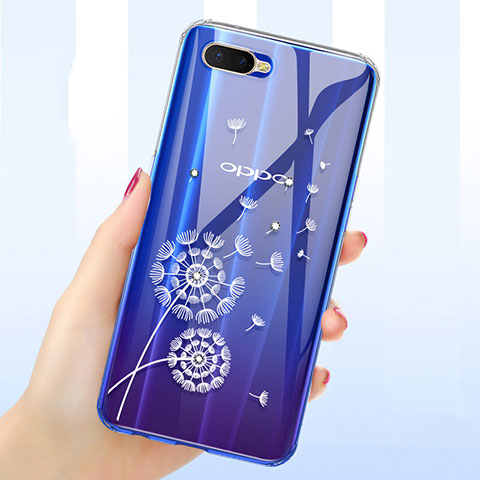 Funda Silicona Ultrafina Carcasa Transparente Flores para Oppo R15X Claro